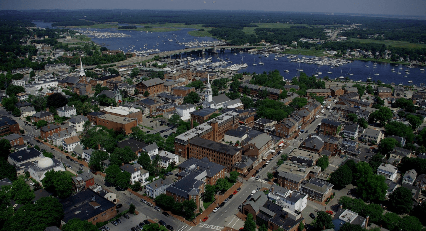 A view of the city of Newburyport coastal city
